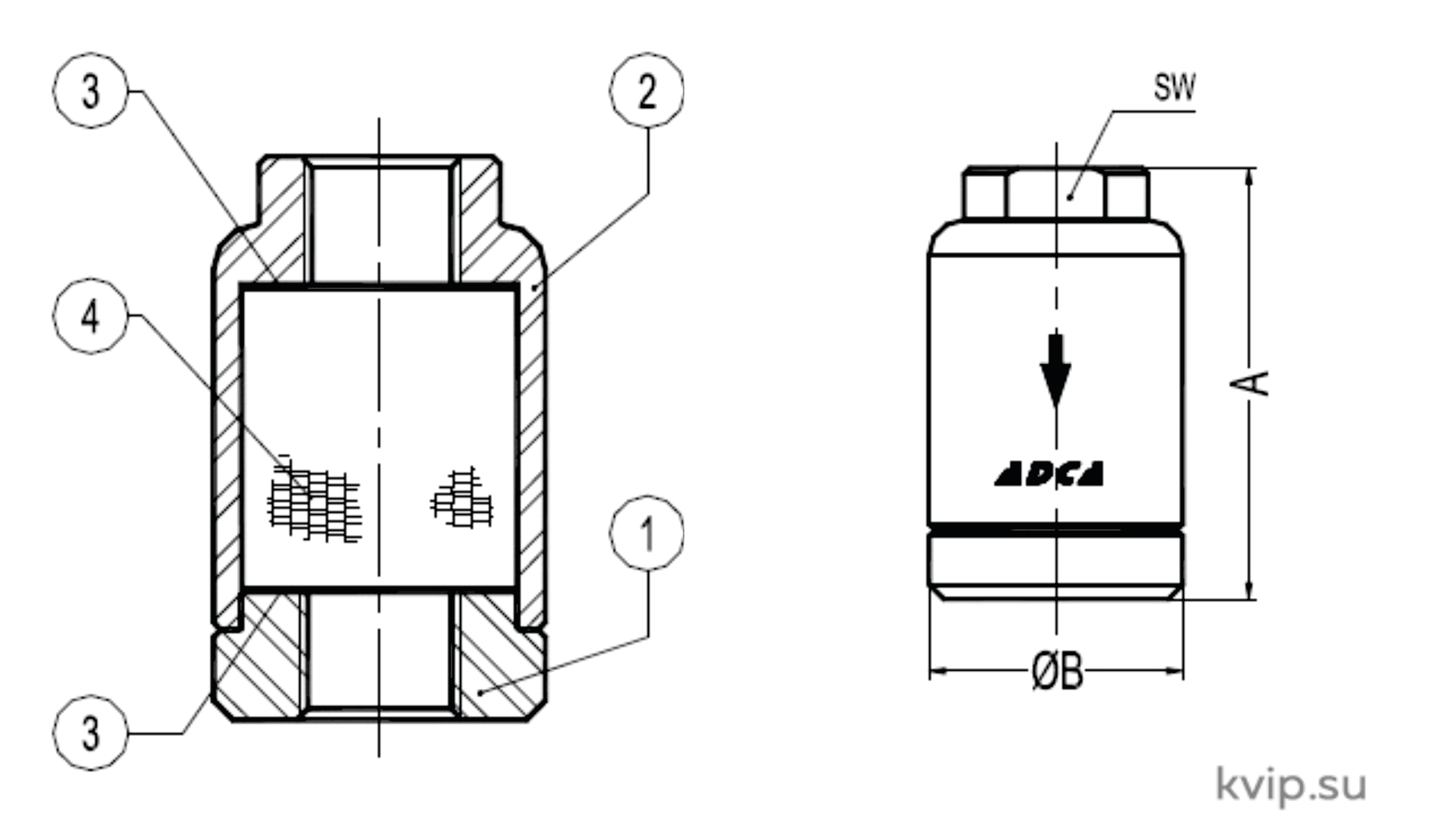 ADCA DF15 DN15-25 Шумоглушитель