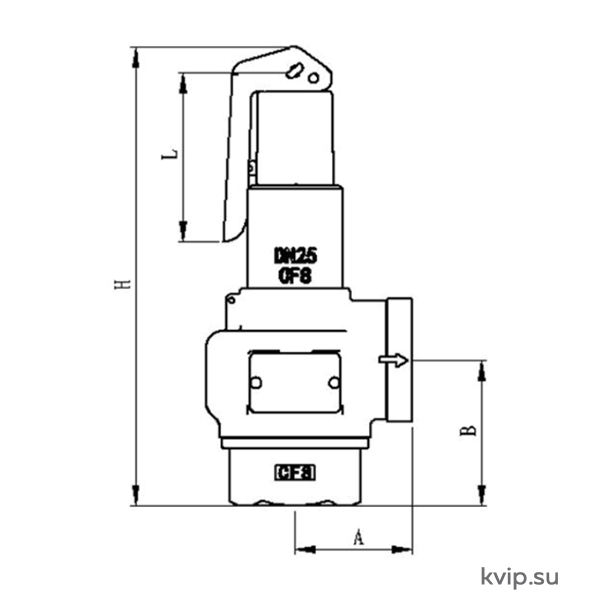 Боковая схема клапана SV-1 (с вотермарком) Боковая схема клапана SV-1 (с вотермарком)